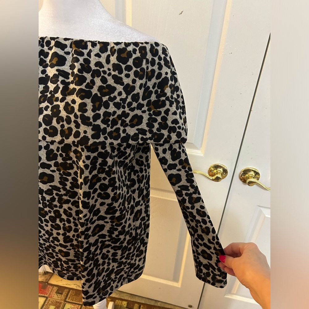 Loft Leopard Print Sweater, Medium - image 3